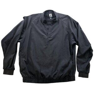 FootJoy Mens Windbreaker Jacket Size XL Golf Outerwear Full Zip Black Outdoors